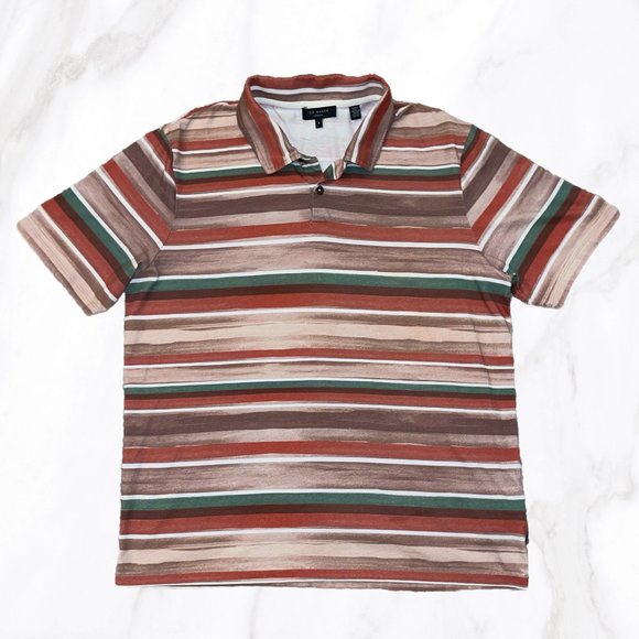 Ted Baker London Men's 2-Button Striped Polo,‎ Size 4(L) - Picture 1 of 7
